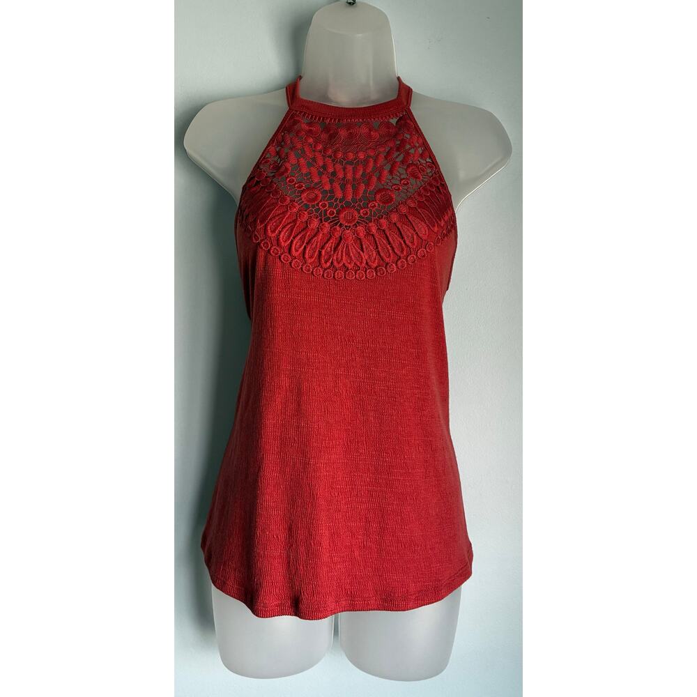 Another Reason Crochet Lace Halter Tank Top Women’s Medium Boho Festival - Picture 2 of 8